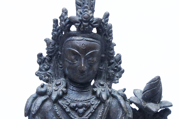 【純正特販】◆◎多羅菩薩像 ターラー ブロンズ像 チベット仏教 仏頭 高さ37cm チベット密教 女神タラ胸像 アジアン雑貨 オブジェ 仏像