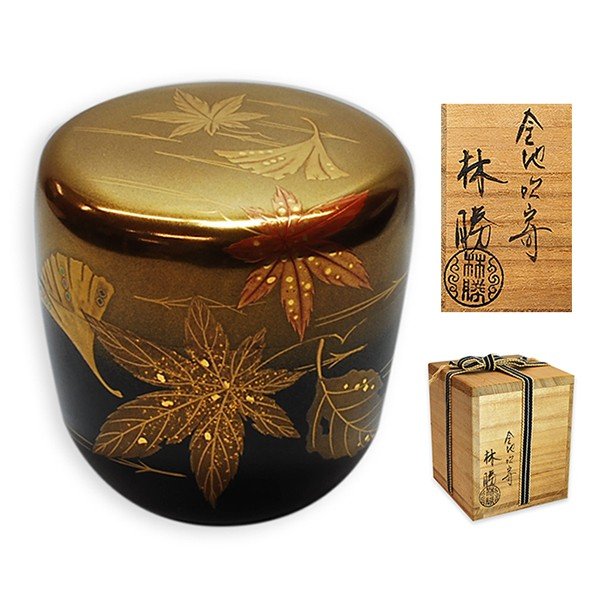 大棗、老松蒔絵、朱金高蒔絵、田中一康作、まお55番 大棗、老松蒔絵、朱金高蒔絵、田中一康作、まお55番